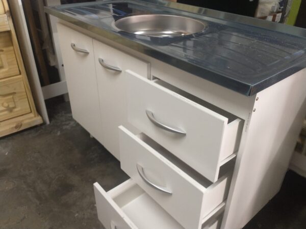 Bajo Mesada Con Mesada Acero Inoxidable 120 X 82 X 50