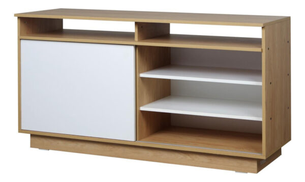 D_948463-MLA79176697981_092024-F.jpg Rack Mesa De Tv Melamina 130 Cm Puerta Corrediza C/ Estantes