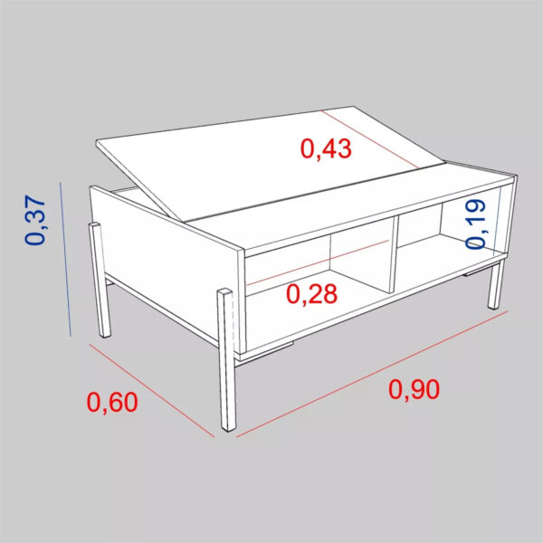 Mesa Ratona Centro De Living- Con Puerta 89 X 60- Cod. 2023