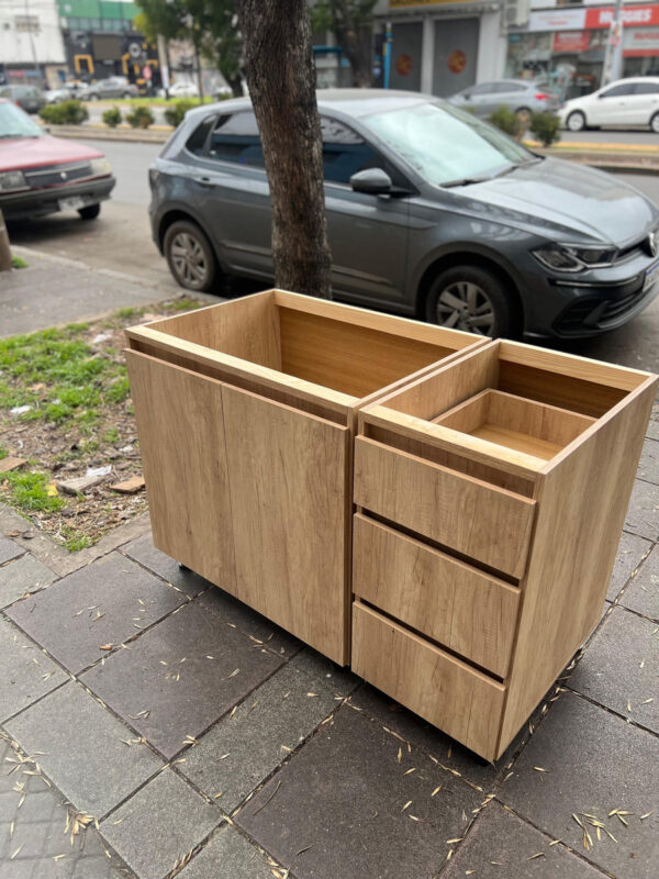 Bajo Mesada + Alacena 1.20 Mts.- Melamina. Sin Manijas. Delf