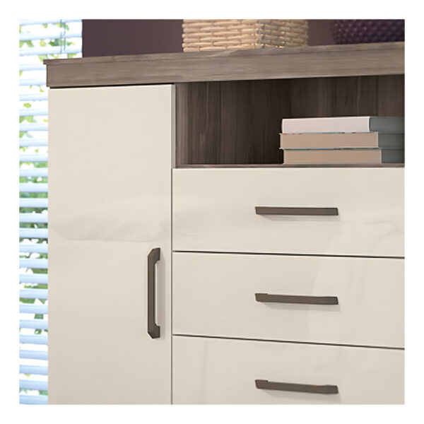 D_952692-MLU78874183038_092024-F.jpg Cómoda De Dormitorio Con 2 Puertas Y 4 Cajones Master Brown/off Wh Castaña/off White