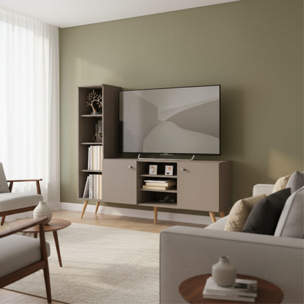 Rack Mesa Para Tv Led 55 Escandinava Dl 883- C- Columna