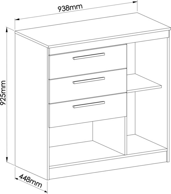 Cómoda Chifonier Cajonera 4 Cajones 1 Puerta Lille 1130 A