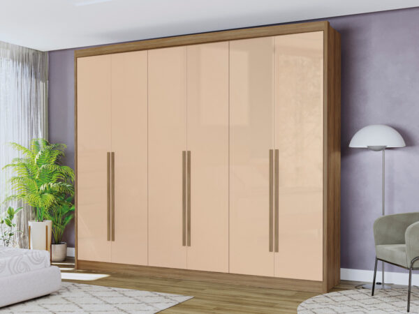 Ropero 6 Puertas De Abrir. Manijas De Madera 6 Cajones N 566