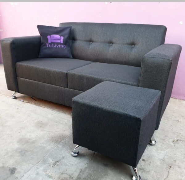 Sillón Living Recto 2 Cuerpos + Cubo- Aixa- Chenille