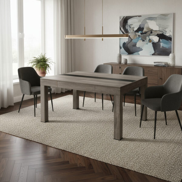 Mesa Fija Cuadrada 1.35 X 1.35- Benicio C- Vidrio- Melamina