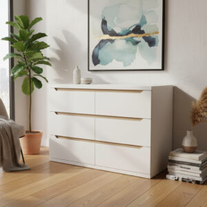 Comoda Chiffonier Laqueada Con 6 Cajones Duna- 110-80-38