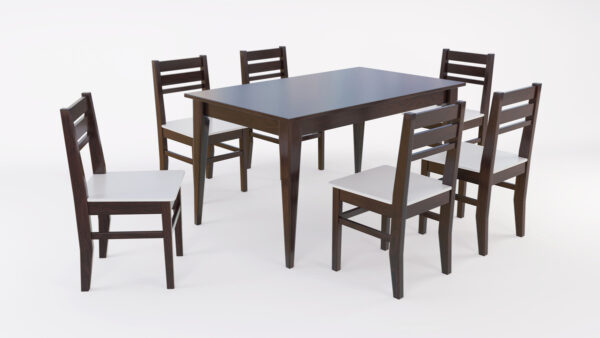 Mesa Comedor Escandinava 1.50 X 90 + 6 Sillas Atlantic- Pino