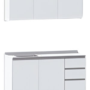 Combo Bajo Mesada + Alacena 1.20 Cm.+ Mesada Acero Inox