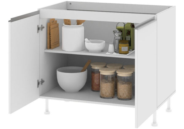 Modulo Complemento Bajo Mesada 2 Puertas 100 X 85 X 60. Alum