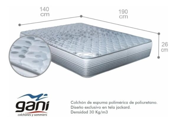Colchón 2 Plazas Espuma 140 X 190 Silver Flex Firme- Gani