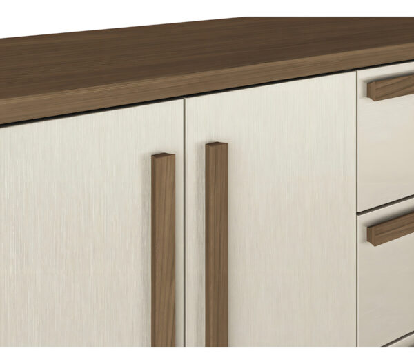 Cómoda Grande Malaga Gold Con Pes 2 Puertas Santos Andira Jatob Color Jatoba/sand Placard Y Baúl/jatoba/arena