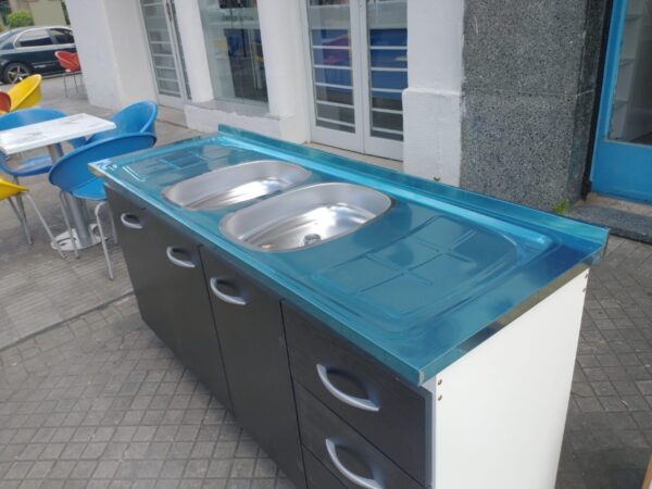 Bajo Mesada 1,60 X 0,50 + Mesada De Acero Inoxidable 1,60