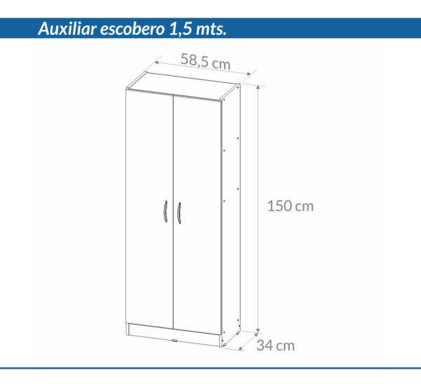 Unico Escobero Organizador Multifuncion 2 Puertas- Estantes