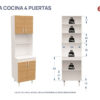 Aparador Kit De Cocina Despensero 4 Puertas Cod. 10155