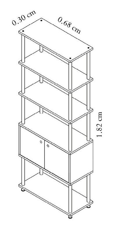 D_968909-MLA47166437890_082021-F.jpg Biblioteca Estanteria 5 Estantes, 2 Puertas. 182 X 68 M 08