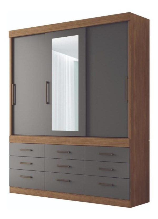 D_970725-MLA79310734020_092024-F.jpg Placard Santos Andirá Click 3.9 Con Espejo Jatobá / Grafito Marrón