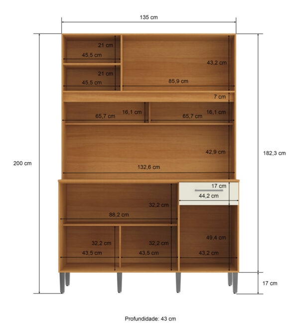 Kit De Cocina 135 Cm- 4 Puertas. 1 Cajon 194.0001 Casa Mia