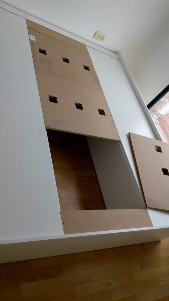 Cama Base Box Para Sommier- 160 X 200- 4 Cajones 2 Puertas P