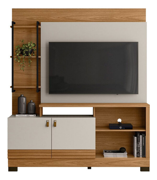 D_973479-MLA99455629860_112025-F.jpg Estantería Doméstica Linea Brasil Alagoas Para Televisores De Hasta 50 Pulgadas, 2 Colores, Natural/blanco Roto