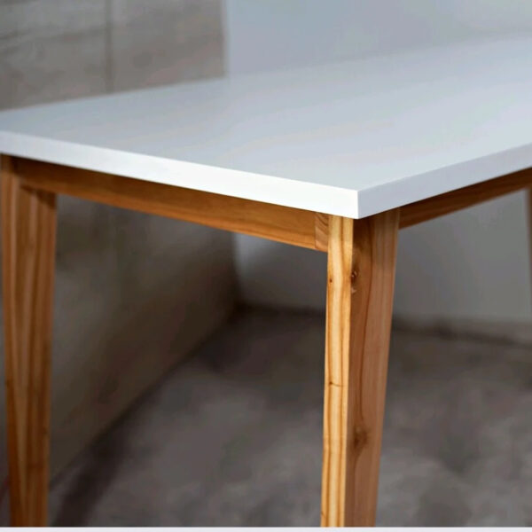 Mesa Cocina Nordica Tapa Laqueada Base En Paraiso 120 X 90