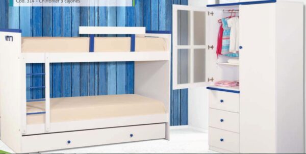 D_975746-MLA26991632673_032018-F.jpg Ropero Placard Infantil 3 Caj. 2 Ptas. Mdf Laqueado- Cod 318