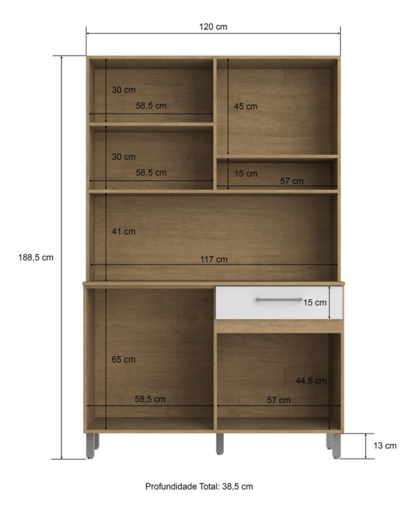 Kit De Cocina 120 Cm- 8 Puertas. 1 Cajon 610.001 Casa Mia