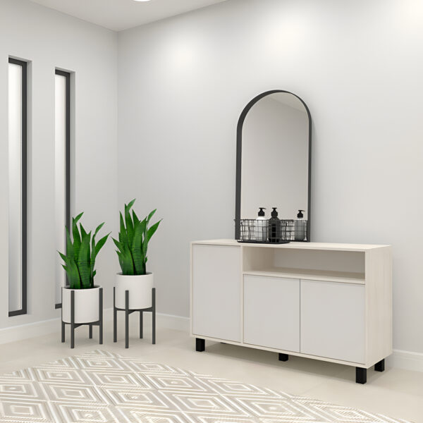 Vajillero Bahiut Organizador Living Mosconi Doors 3 Puertas Color Venezia-blanco