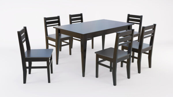 Mesa Comedor Escandinava 1.50 X 90 + 6 Sillas Atlantic- Pino