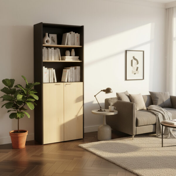 Biblioteca Piro 929 Clásica 6 Estantes 2 Puertas