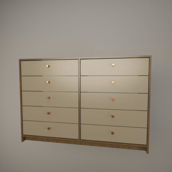 Chifonier 10 Cajones Melamina Minimalista Corredera Metalica