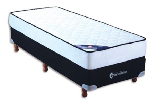 Conjunto Sommier Espuma Single 80 X 190 X 20 Cinco Estrellas