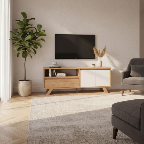 Rack Mesa P- Tv Led 1 Puertas, 2 Cajones 140 X 60. Paraiso B