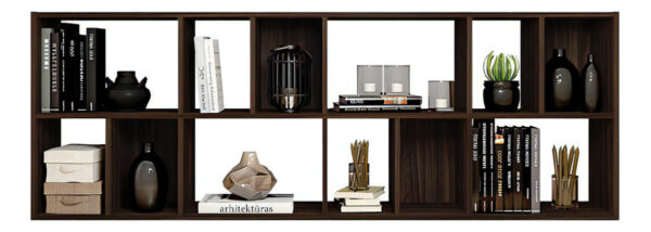 Librería Organizadora Multiusos Side Caemmun Brown, Color Marrón Oscuro