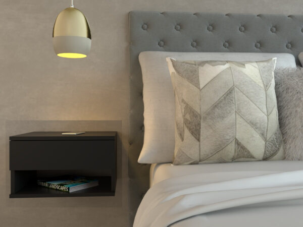 Mesa De Luz Flotante 1 Cajon, 1 Espacio- 45-25-36- Cod. 6448