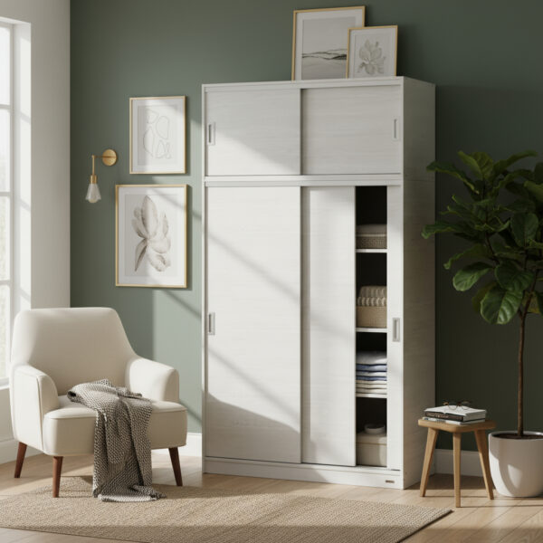 Placard 1,40 Mts. 2 Puertas Corredizas Con Baulera. Dakar