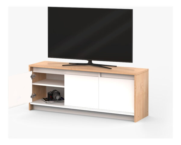 Rack Para Tv Led 55'' 3 Puertas Blanco Roble Kendal Rpn130