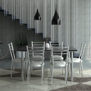 Combo Cocina Comedor Mesa 1.40 X 80+ 6 Sillas De Caño Dakar