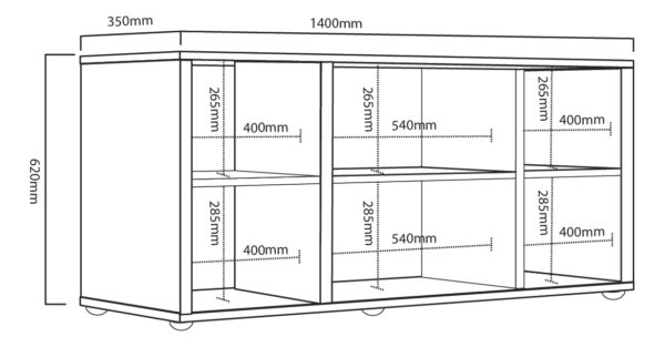 Mesa Rack Vision Para Tv 65 2 Puerta Y Estantes- Dvs 03
