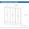Placard Ropero 6 Puertas, 3 Caj. 1.70- 1.80- 0.47 Dpb 170