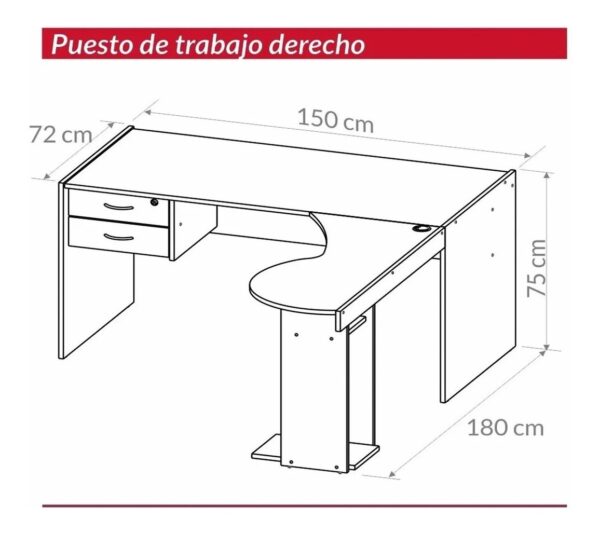 Escritorio En L, Puesto De Trabajo Derecho Cod. 913 Modern