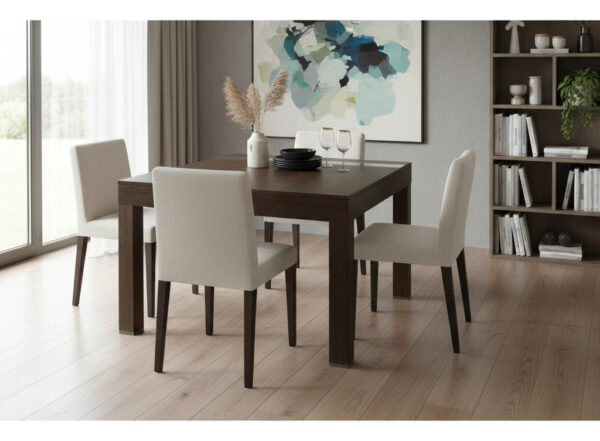 Mesa Fija Cuadrada 1.35 X 1.35- Benicio C- Vidrio- Melamina