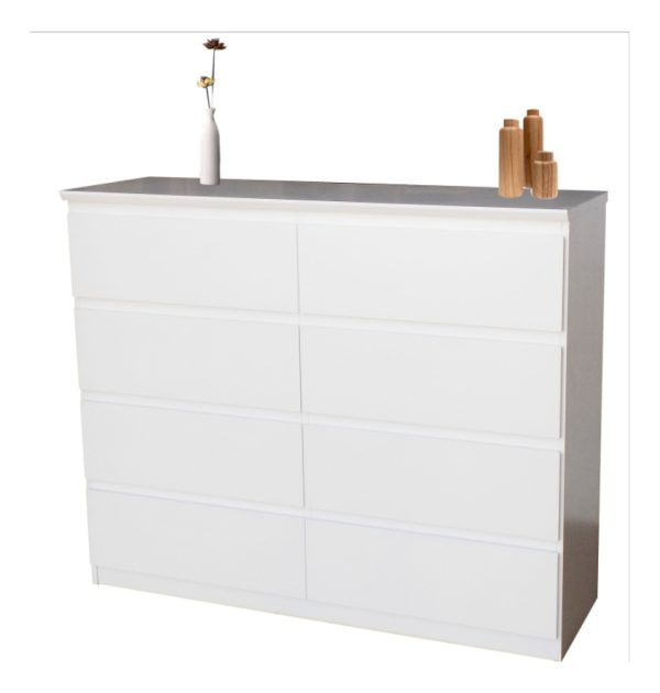 Comoda Chifonier Prisma 8 Cajones. Mdf Laqueado- 125 X 80x40