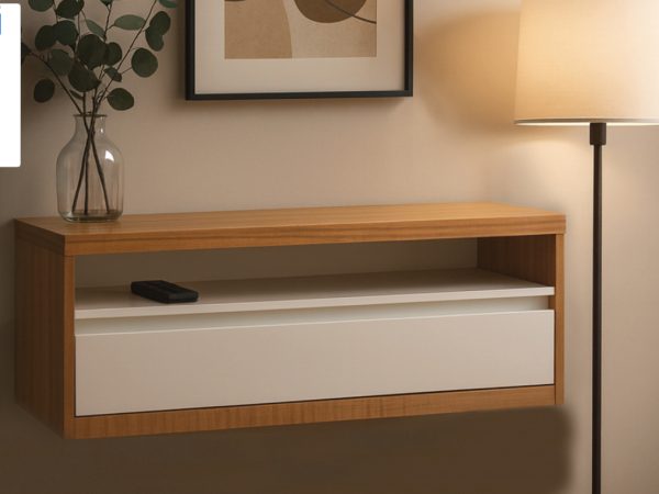 Recibidor Flotante Arkos. 1 Cajon- 104-35-30. Paraiso Blanco