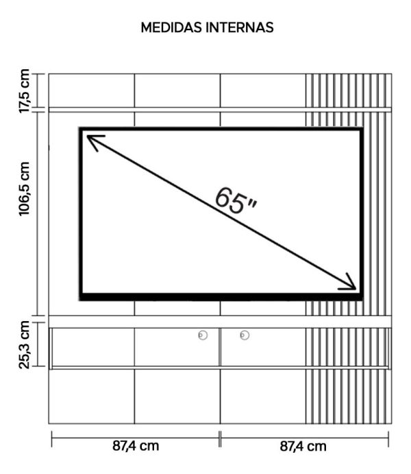 Panel Para Tv De Hasta 65 Pulgadas, 1 Puerta, Jade Rasgado