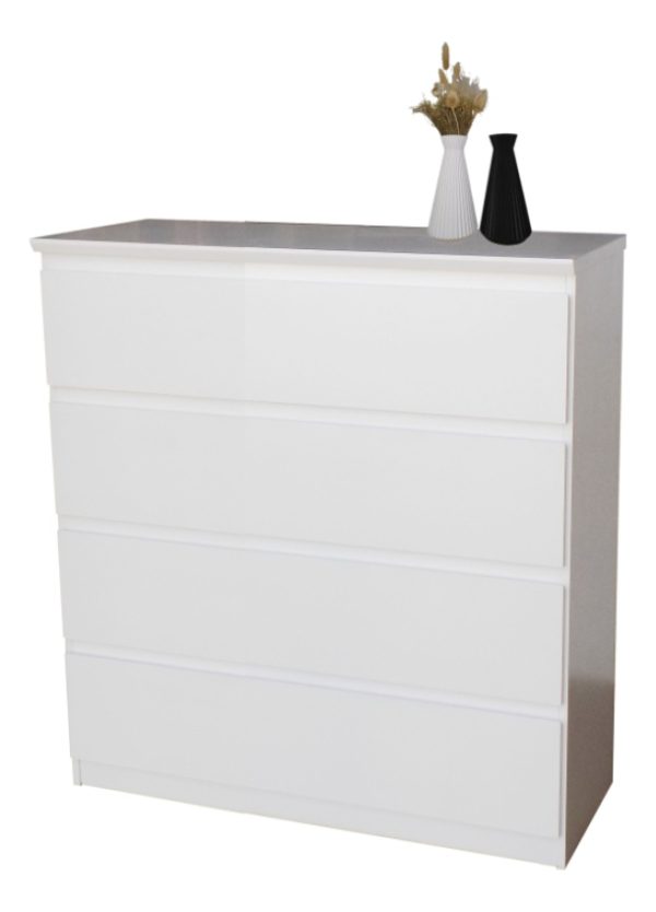 Comoda Chifonier Prisma 4 Cajones. Mdf Laqueado- 93 X 80 X40