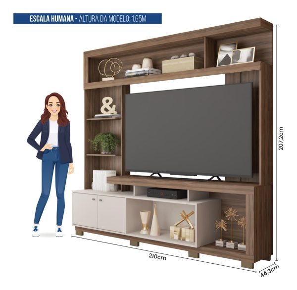 Rack Centro De Entretenimiento Formosa Linea Caemmun 2.10 Mt