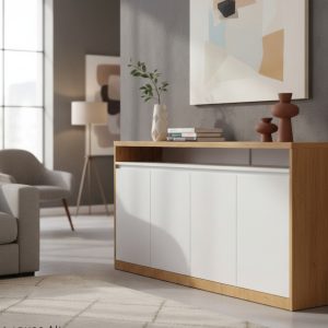 D_792371-MLA105412527336_012026-F.jpg Bahiut Vajillero Alto Arkos 1.50 X 0.85. Blanco Con Paraiso