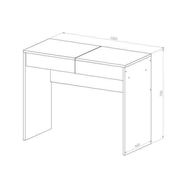 Tocador Con Espejo 100 Cm Maquillaje Make Up Mesa Tocador Con Cajón Y Tapa Abatible Melamina Blanco Moderno Organizador Dormitorio Fácil Limpieza Resistente Tce100 Dielfe