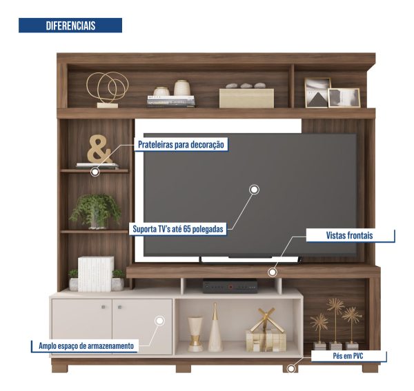 Rack Centro De Entretenimiento Formosa Linea Caemmun 2.10 Mt